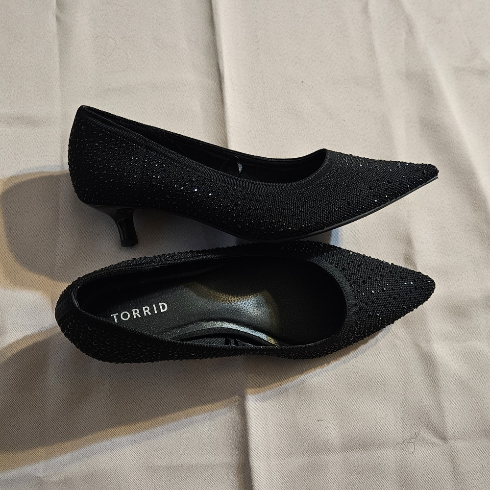 torrid Black Pointed Kitten Heel Pumps